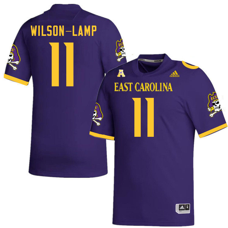 Men #11 Andrew Wilson-Lamp ECU Pirates College Football Jerseys Stitched-Purple